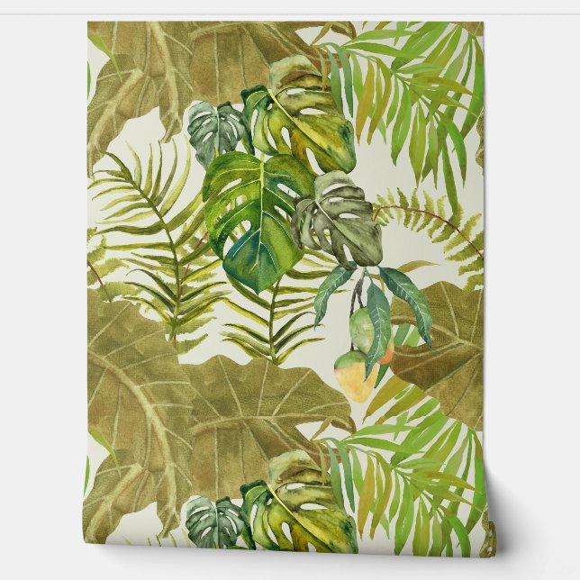 Papel Pintado Selva tropical de mango de elefante hawaiano (Desenrollar)