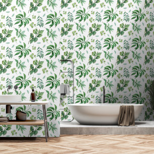 Papel Pintado Selva vegetal foliage foliage silvestre verde blan