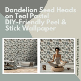 Papel Pintado Semilla de Dandelion sobre palo y palo Verde azula