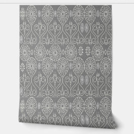 Papel Pintado Semillas de pulpo textil fibroso gris