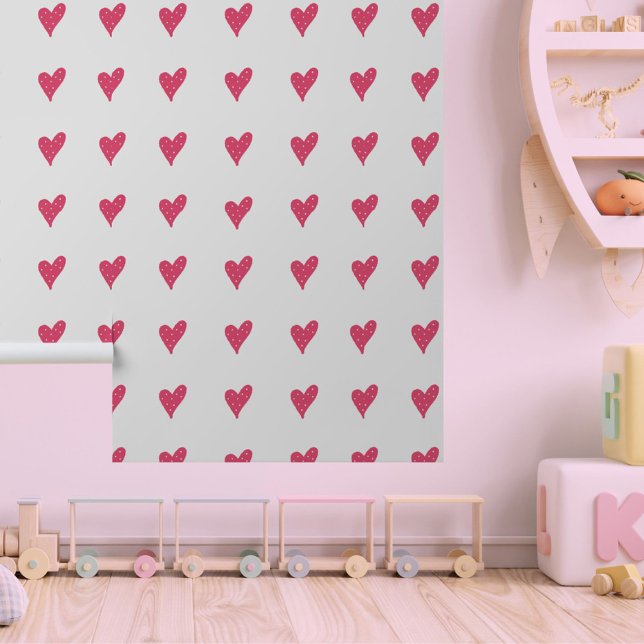 Papel Pintado Sencillo patrón moderno de corazón rosado (Subido por el creador)