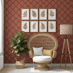 Papel Pintado Sencillo y moderno patrón de Damasco floral Terrac