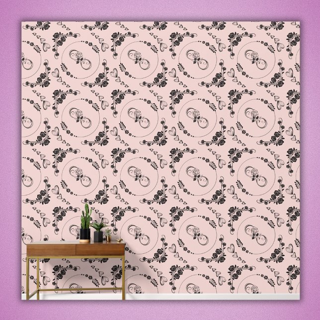 Papel Pintado Sencillos corazones negros, florales, infinitos en (Subido por el creador)