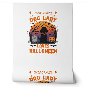 Papel Pintado Señora Perro Loco Ama Calabaza Poodle Halloween Tu