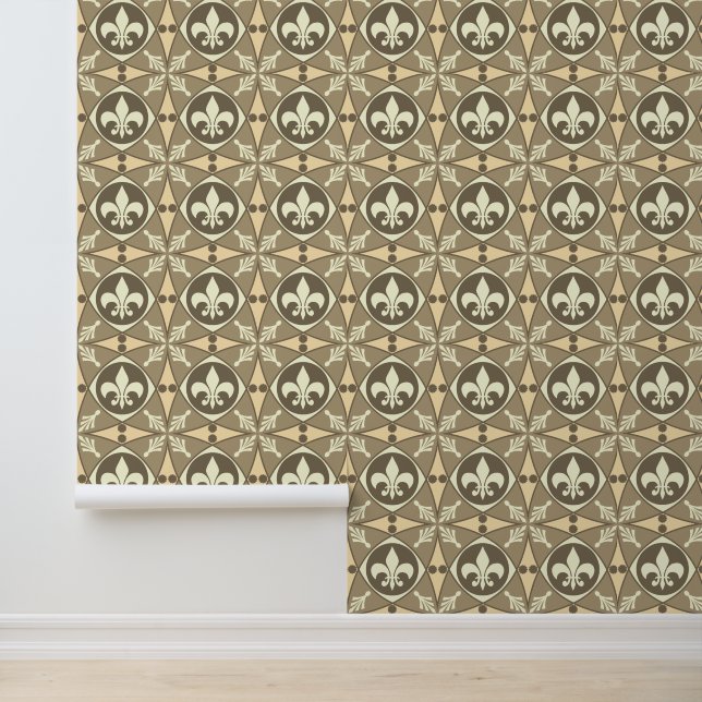 Papel Pintado Sepia Art Nouveau Fleur de Lis (Solicitud)