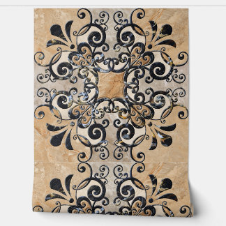 Papel Pintado Sepia marrón vintage Ornate 7