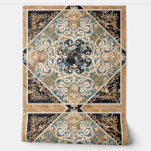 Sepia marrón vintage Ornate Tile 6