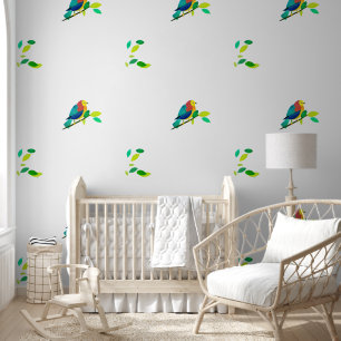 Papel Pintado Serenata Cromática: Pájaro en rama 