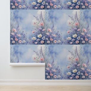 Papel Pintado Serene Blue Sky Wildflower Pela y Stick