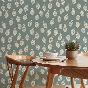 Papel Pintado Serene Citrus: Limón verde y crema Minimalista