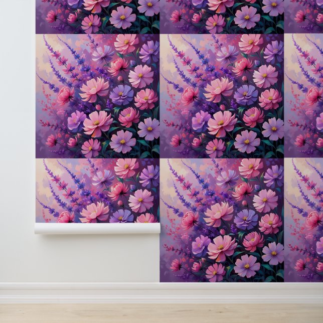 Papel Pintado Serene Lavender y Pez Rosa y Palo (Solicitud)