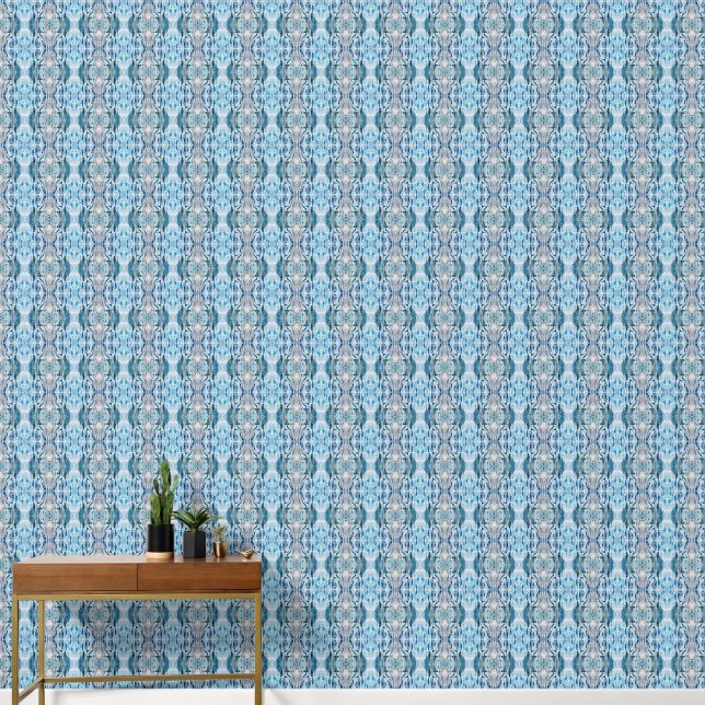Papel Pintado Serene symmetric ice blue S-size abstract pattern (Pasillo)