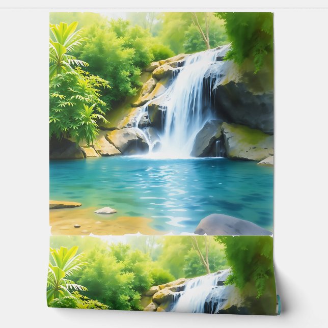 Papel Pintado Serene Waterfall Cascading (Desenrollar)