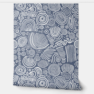 Papel Pintado Serenidad Azul: Perro caprichoso