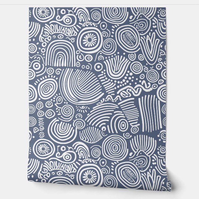 Papel Pintado Serenidad Azul: Perro caprichoso (Desenrollar)