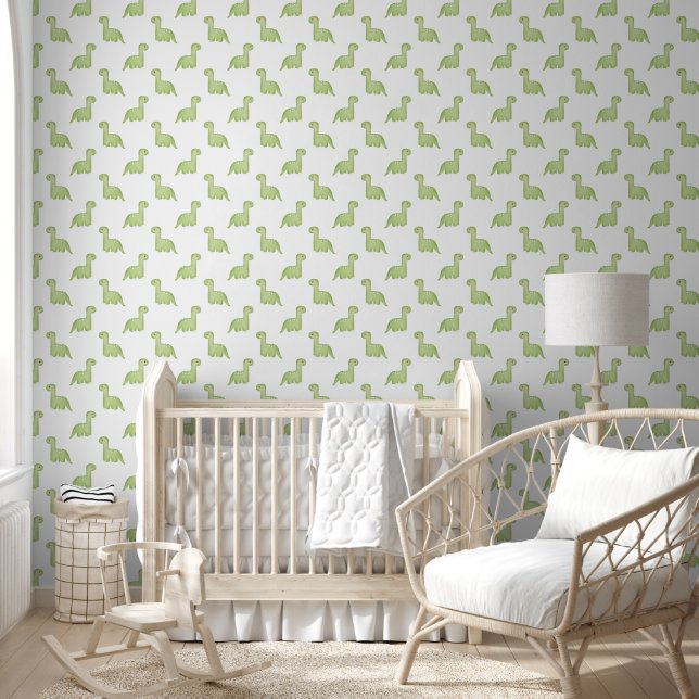 Papel Pintado Sereno "Dinosaurio de Aguacate"  (Niños)