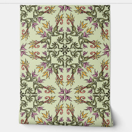 Papel Pintado Serpientes Verdes Floral Mandala Fantasía Botánica