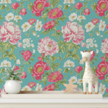 Shabby Chic Rosa Floral Pega y Despega