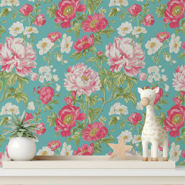 Papel Pintado Shabby Chic Rosa Floral Pega y Despega