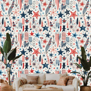 Papel Pintado Shabby Chic Star Feathers Pastel Boho Art Theme