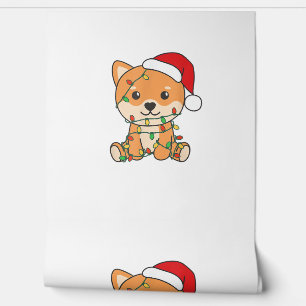 Papel Pintado Shiba Inu Feliz Navidad de Perros de Navidad