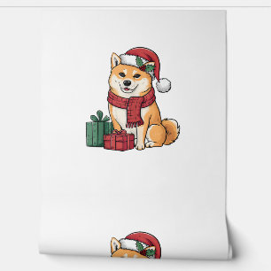 Papel Pintado Shiba Inu Navidades de perros vestidos como Santa 