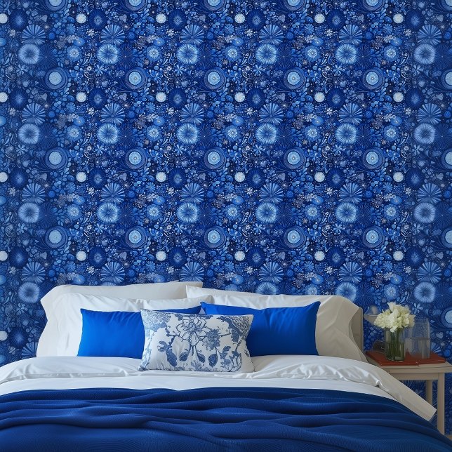Papel Pintado Shibori Botánico Azul Pequeño (Subido por el creador)