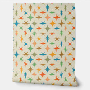 Papel Pintado Siglo medio de siglo Moderno colorido Starburst at