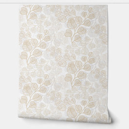 Papel Pintado Silhouettes de leafy florecientes Serenidad suave