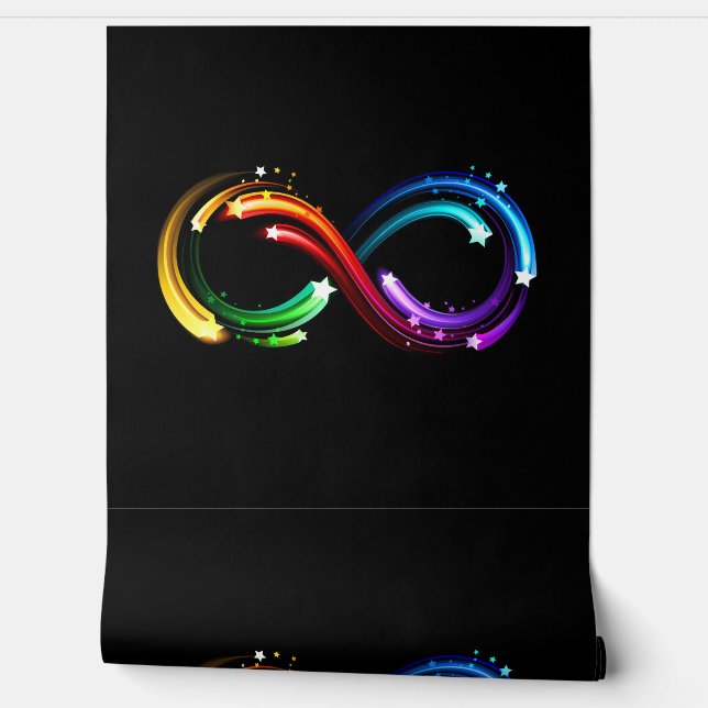 Papel Pintado Símbolo de infinito de cometas de arcoíris (Desenrollar)