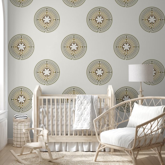 Papel Pintado Símbolo sagrado de geometría - Laberinto de Chartr (Niños)