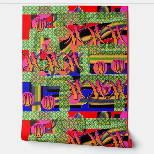 Papel Pintado Símbolos Y Flora (Desenrollar)