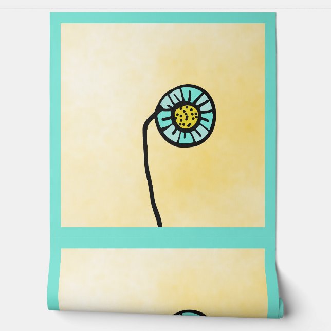 Papel Pintado simple blue and yellow flower (Desenrollar)