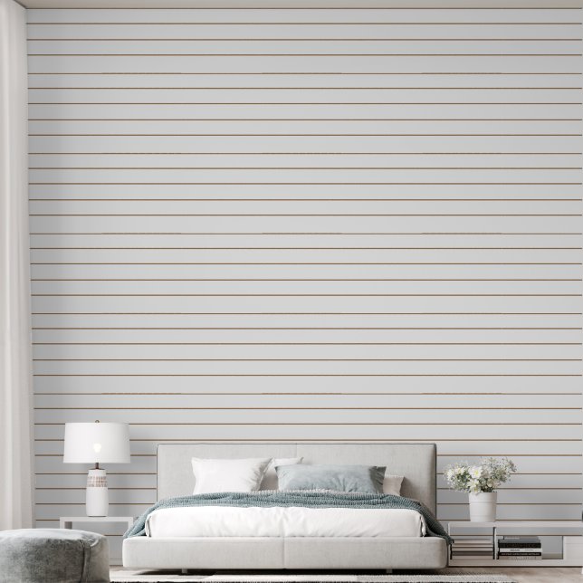 Papel Pintado Simple Moderno Fondo Blanco a Rayas (Dormitorio)