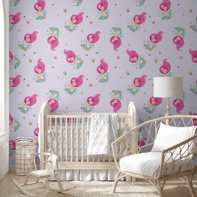 Papel Pintado Sirena Cuta Bajo Agua Lavanda Mist Nursera (Niños)