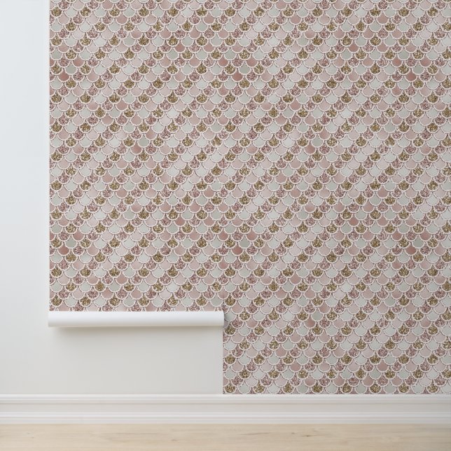 Papel Pintado Sirena Purpurina rosa Rubor Gold (Solicitud)