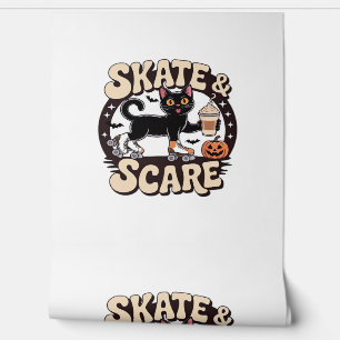 Papel Pintado Skate & Scare - Patinaje Patrocinador Cuto Negro