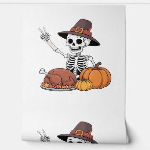 Papel Pintado Skeleton de Acción de Gracias Skeleton Gracioso Ro