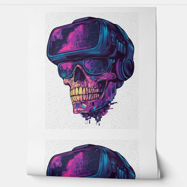 Papel Pintado Skull Gamer Mode (Desenrollar)