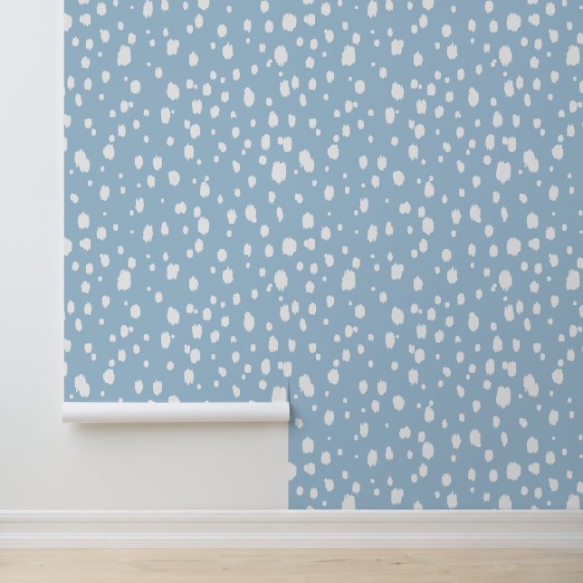 Papel Pintado Sky Blue and White Abstract Dots (Solicitud)