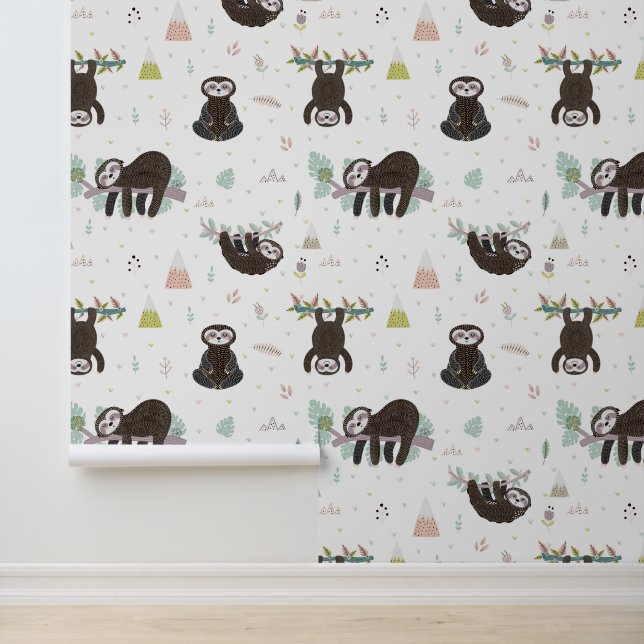 Papel Pintado Sleepy Sweet Sloth Pattern (Solicitud)