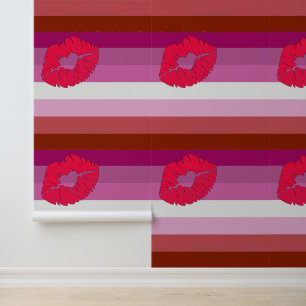Papel Pintado SlipperyJoe lápiz labial bandera de orgullo lésbic