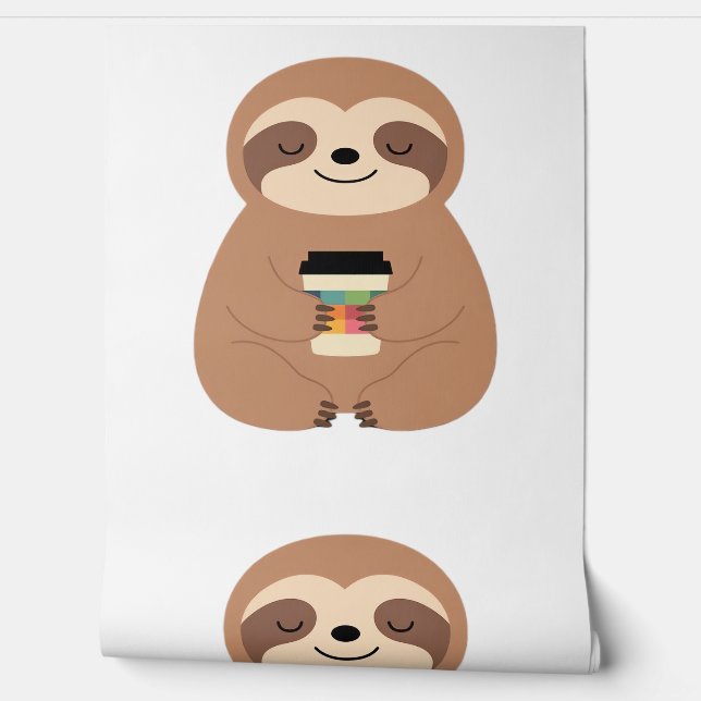 Papel Pintado Sloth Coffee Time Classic T-Shirt (Desenrollar)