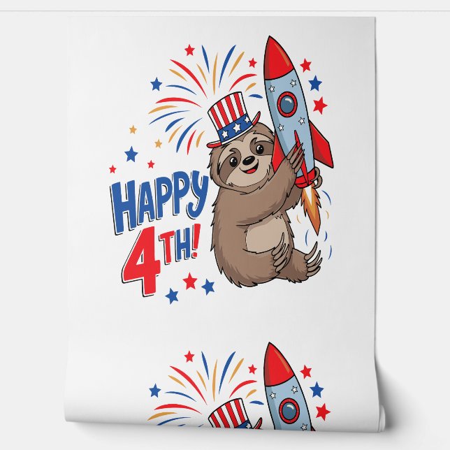 Papel Pintado Sloth Happy 4Rocket Fireworks Estados Unidos (Desenrollar)