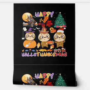 Papel Pintado Sloth Happy Hallothanksmas Gracioso Halloween Than