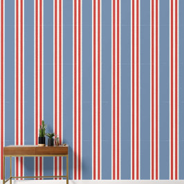 Papel Pintado Smoke Blue & Barn Red Doble Raya de Rugby