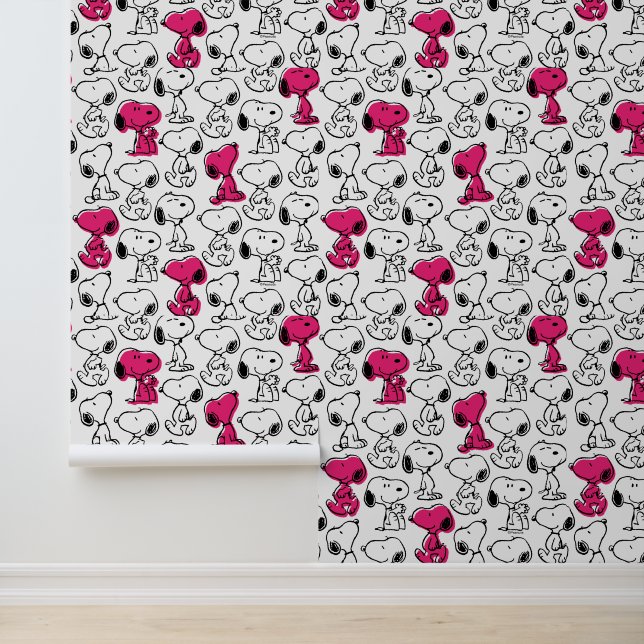 Papel Pintado Snoopy Black & Magenta Pattern (Solicitud)