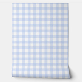 Papel Pintado Soft Blue Gingham Check Wallpaper