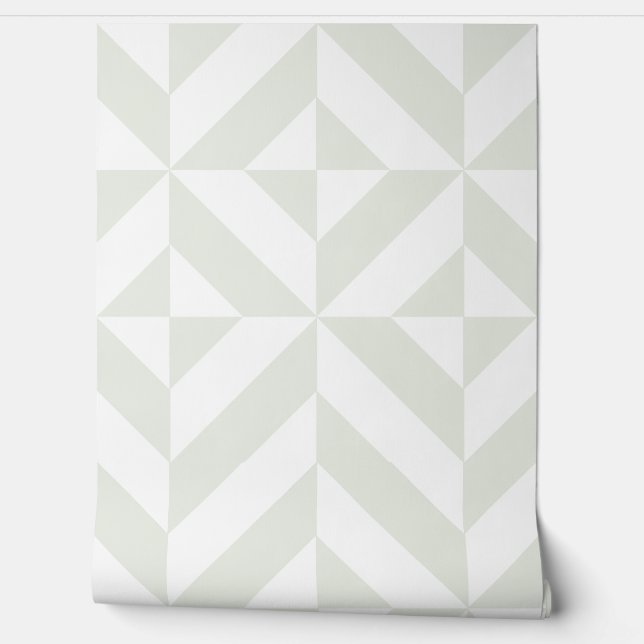 Papel Pintado Soft Gray Geometric Art Deco (Desenrollar)