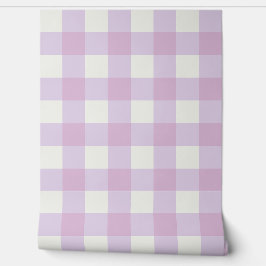 Papel Pintado Soft Purple Gingham Check – Gentle Pastel Cottage 